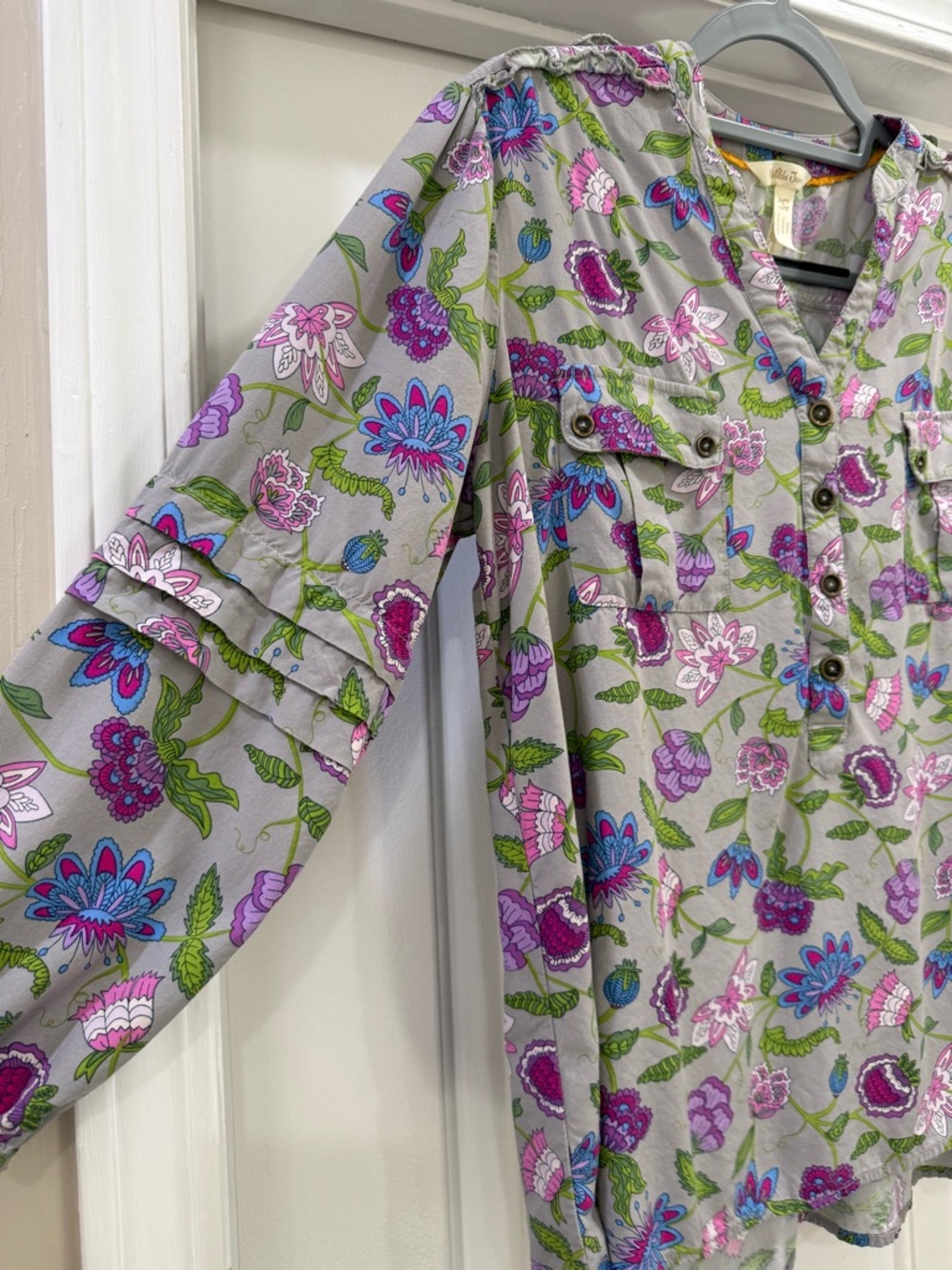 Matilda Jane Thinking Out Loud Floral Blouse Size Large - Picture 4 of 11